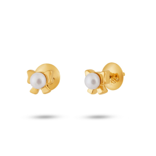 Brinco Infantil em Ouro Amarelo 18k com Pérola