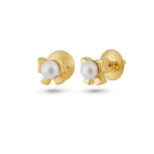 Brinco Infantil em Ouro Amarelo 18k com Pérola