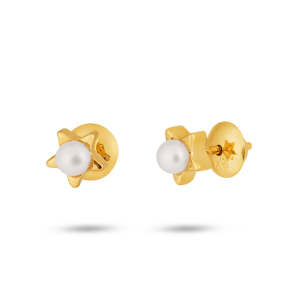 Brinco Infantil em Ouro Amarelo 18k com Pérola 
