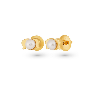 Brinco Infantil em Ouro Amarelo 18k com Pérola 