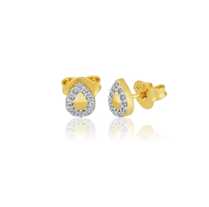 Brinco infantil de ouro amarelo 18k com 0,08 ct de Diamantes