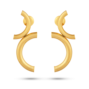 Brinco Duplo Arco Vazado em Ouro Amarelo 18K