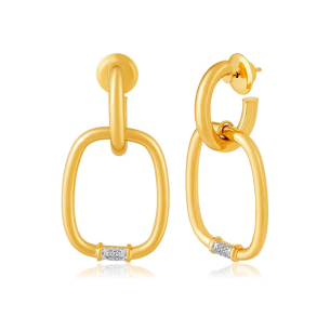 Brinco Argola em Ouro Amarelo 18K com Diamantes  