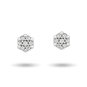 Brinco Infantil com Diamantes em Ouro Branco 18K