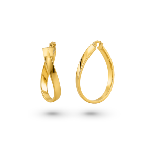 Brinco Argola Torcida em Ouro Amarelo 18K