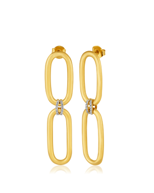 Brinco de Ouro Amarelo com Diamantes - 18K