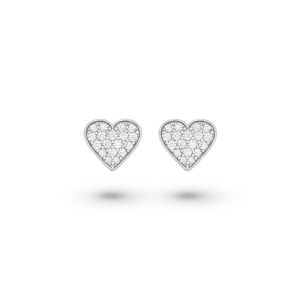 Brinco em Ouro Branco 18K com Diamantes em Pavê  