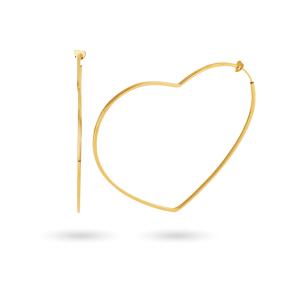 Brinco Argola Coração em Ouro Amarelo 18K
