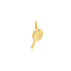Pingente Ouro Amarelo 18K Raquete  -18k
