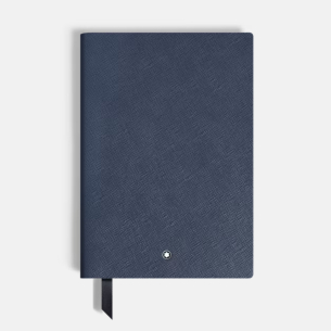 Caderno Montblanc Medio, Saffiano Leather, Blue - Lined Pages