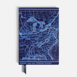 Caderno Montblanc Meisterstück Around the World in 80 Days Medium Notebook, Blue, Lined Pages