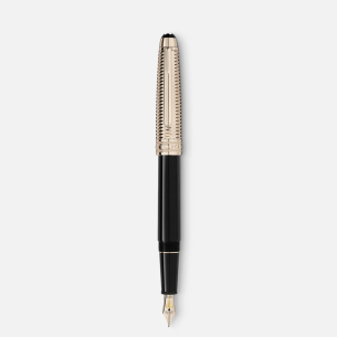 Caneta Montblanc tinteiro Classique Doué Geometry revestida em Ouro champanhe