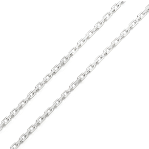 Corrente Elo Cadeado em Ouro Branco 18K