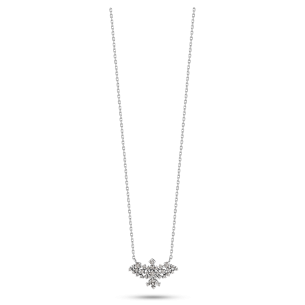 Colar Esp&iacute;rito Santo Cravado de Diamantes em Ouro Branco 18K