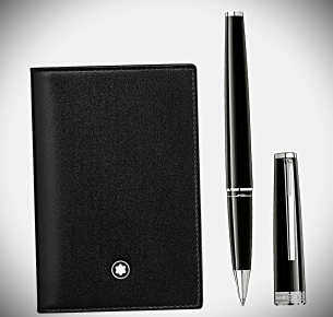 Conjunto Montblanc com Caneta Rollerall PIX Black e Porta-Cartões Meisterstück Black