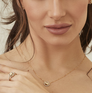 Colar Veneziana em Ouro Amarelo 18K com Diamantes - 45cm