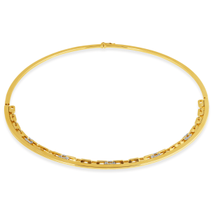 Gargantilha Choker em Ouro Amarelo 18K com Diamantes  