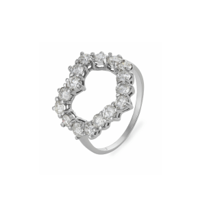 Anel em Ouro Branco 18K com Diamantes 