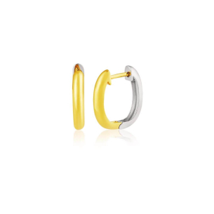 Brinco Argola em Ouro Amarelo 18K e Ouro Branco 18K  