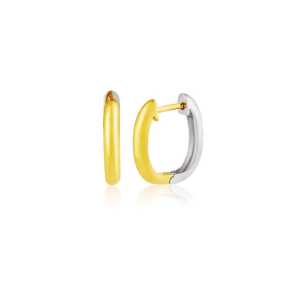 Brinco de ouro amarelo e branco - 18k