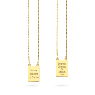 Escapulário Gravado em Ouro Amarelo 18K