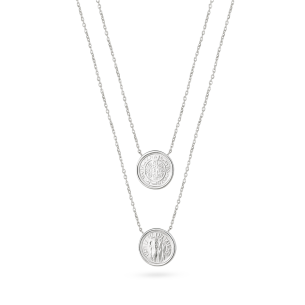 Escapulário de São Bento em Ouro Branco 18K