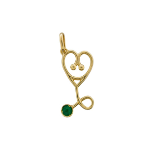 Pingente estetoscópio em Ouro Amarelo 18K