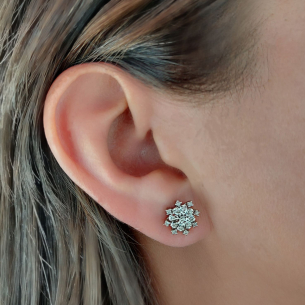 Brinco chuveiro em Ouro 18k diamantes