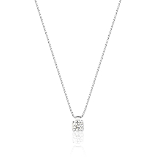 Gargantilha de ouro branco com Diamante - 18K