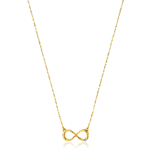 Gargantilha símbolo infinito ouro 18k com diamante