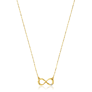 Gargantilha símbolo infinito em Ouro Amarelo 18K com diamante
