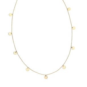 Gargantilha em Ouro Amarelo 18K confetes diamantes