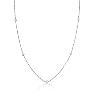 Gargantilha em Ouro Branco 18k com Diamantes