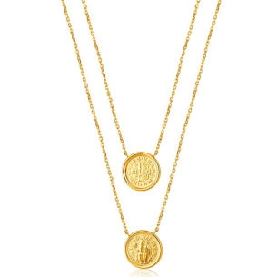 Escapulário em Ouro Amarelo 18K redondo  