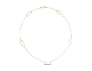 Gargantilha em Ouro Amarelo 18K com Diamantes  