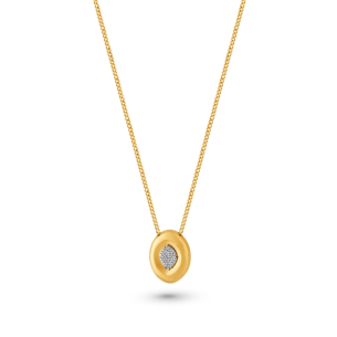 Gargantilha Oval com Brilhantes em Ouro Amarelo 18K