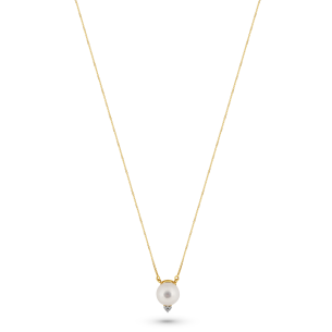 Gargantilha em Ouro Amarelo 18K com Pérolas e Brilhantes