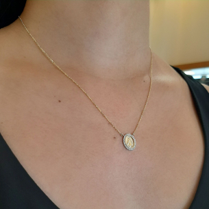 Gargantilha em Ouro Amarelo 18K Nossa Senhora das Graças