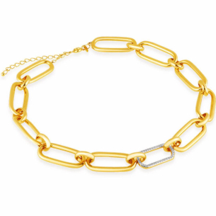 Gargantilha de ouro amarelo com Diamantes - 18k