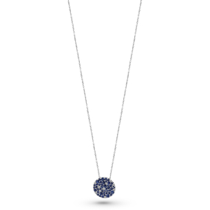 Gargantilha em Ouro Branco 18K com Safiras e Diamantes