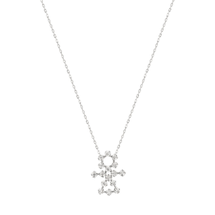 Gargantilha em Ouro Branco 18K  menina 18k com 0,08 ct de Diamantes 