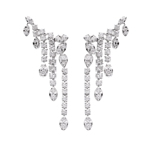 Brinco Earcuff em Ouro Branco 18K com Diamantes  