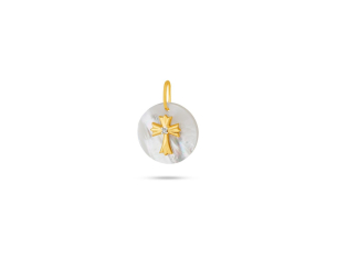 Pingente Madrepérola em Ouro Amarelo 18K com Diamante  