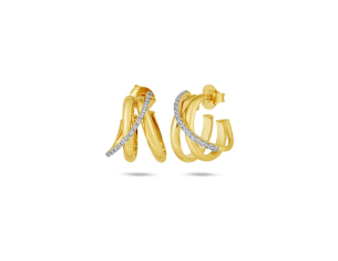 Brinco de Ouro amarelo com Diamantes - 18k