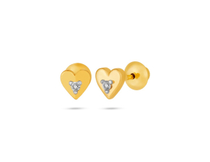 Brinco Infantil em Ouro Amarelo 18K com Diamantes  