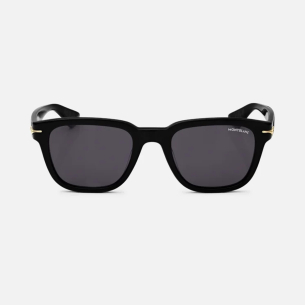 Óculos de Sol Montblanc Squared with Black Acetate Frame (M) - Preto