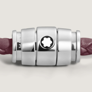 Pulseira Montblanc Meisterstück Collection Steel 3 Ring in Cassis Leather