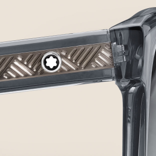 Óculos de Sol Montblanc Quadrado com Armação em Acetato Cinza