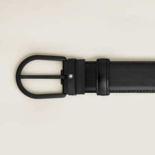 Cinto Montblanc Horseshoe buckle black 35mm leather