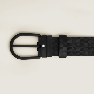Cinto Montblanc Black Leather 35 mm